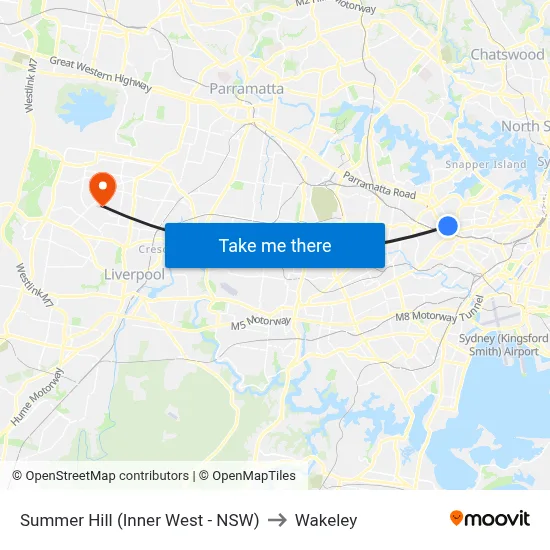 Summer Hill (Inner West - NSW) to Wakeley map
