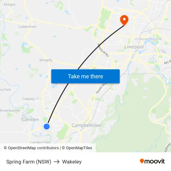 Spring Farm (NSW) to Wakeley map