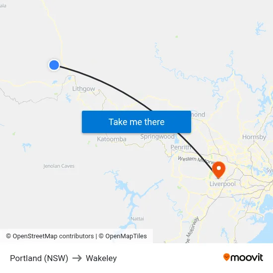 Portland (NSW) to Wakeley map