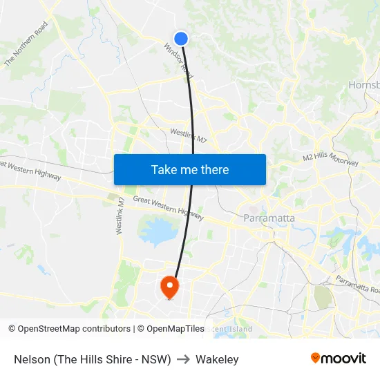 Nelson (The Hills Shire - NSW) to Wakeley map