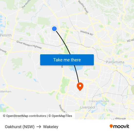 Oakhurst (NSW) to Wakeley map