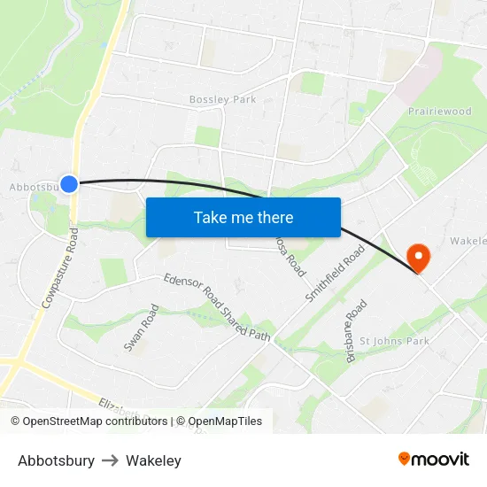 Abbotsbury to Wakeley map