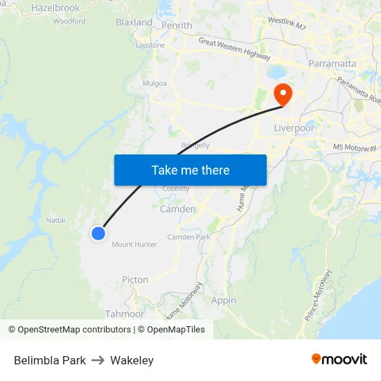 Belimbla Park to Wakeley map