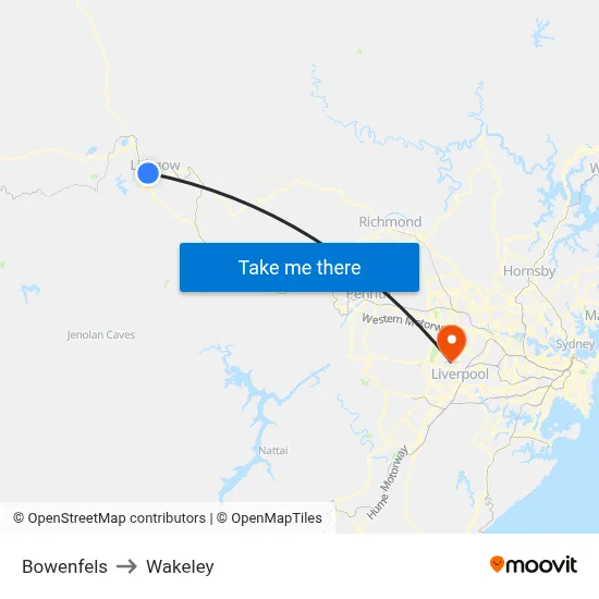 Bowenfels to Wakeley map