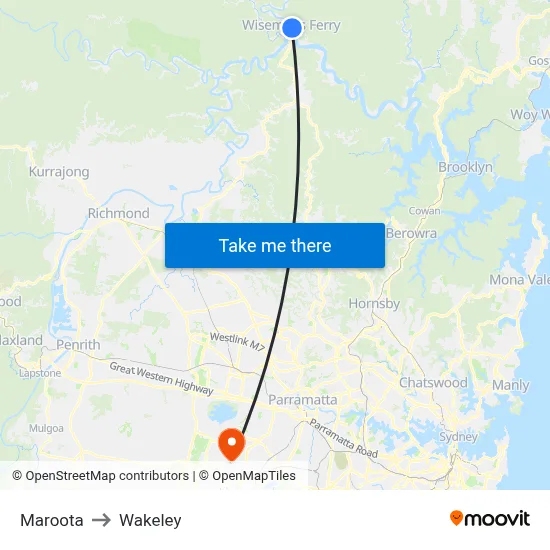 Maroota to Wakeley map