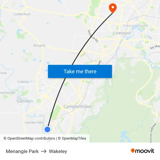 Menangle Park to Wakeley map