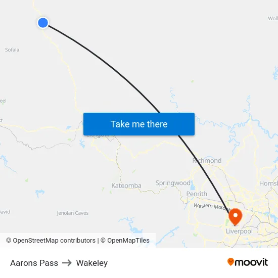 Aarons Pass to Wakeley map