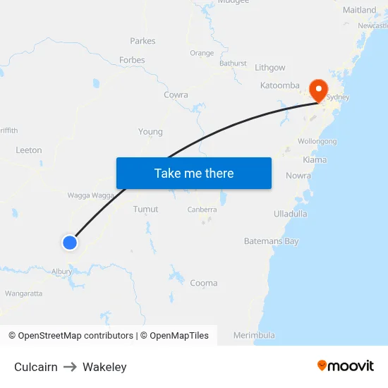 Culcairn to Wakeley map