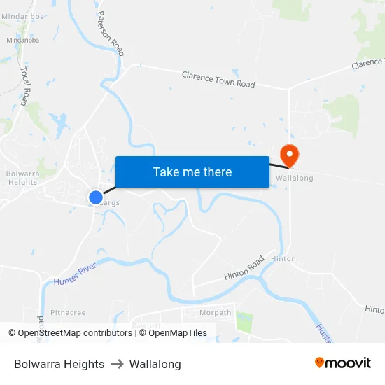 Bolwarra Heights to Wallalong map