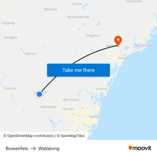 Bowenfels to Wallalong map