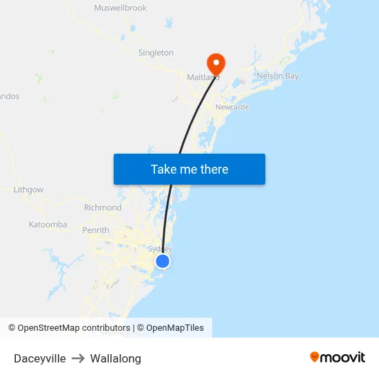 Daceyville to Wallalong map