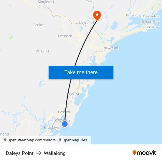 Daleys Point to Wallalong map
