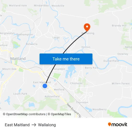 East Maitland to Wallalong map