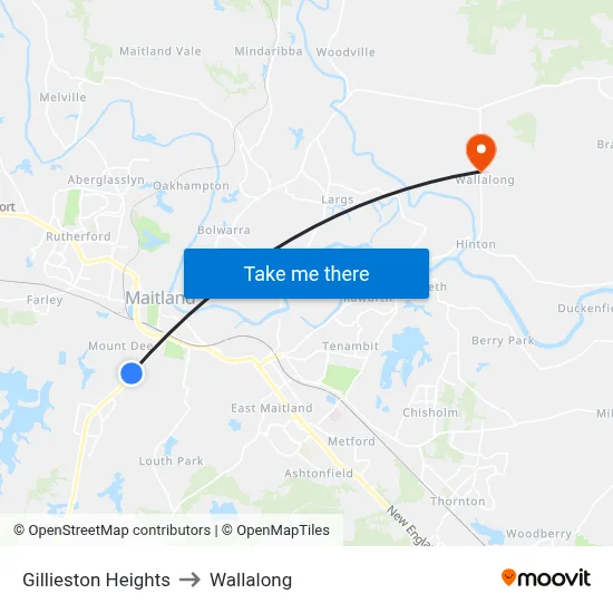 Gillieston Heights to Wallalong map