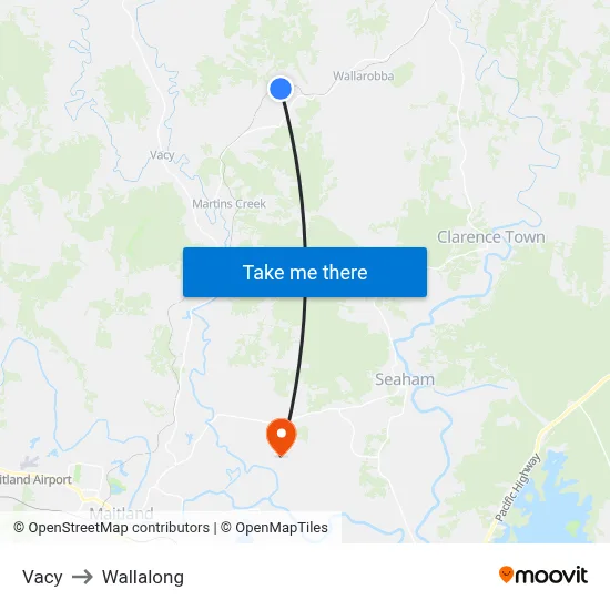 Vacy to Wallalong map