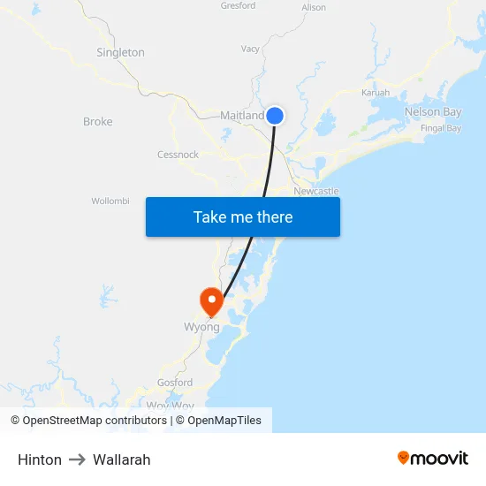 Hinton to Wallarah map