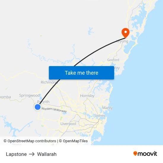 Lapstone to Wallarah map