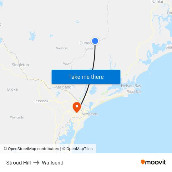 Stroud Hill to Wallsend map