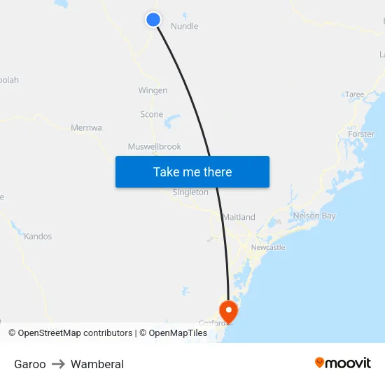 Garoo to Wamberal map