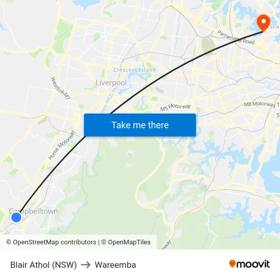 Blair Athol (NSW) to Wareemba map