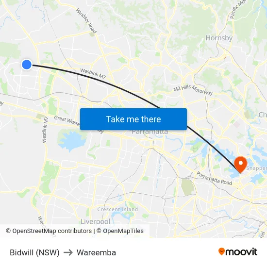 Bidwill (NSW) to Wareemba map