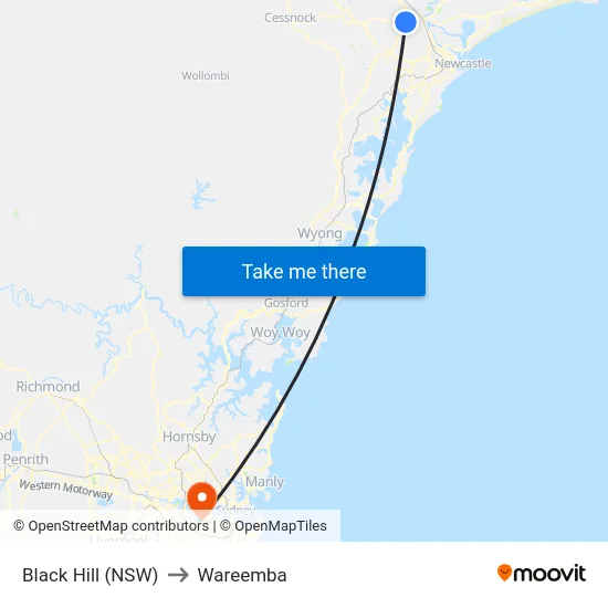 Black Hill (NSW) to Wareemba map
