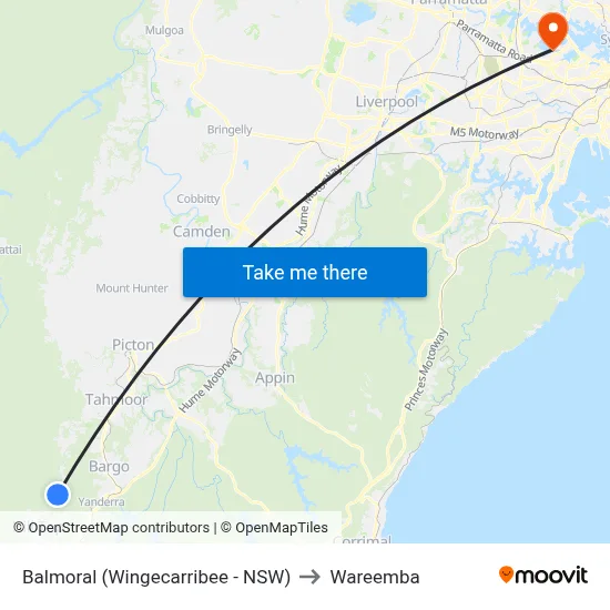 Balmoral (Wingecarribee - NSW) to Wareemba map