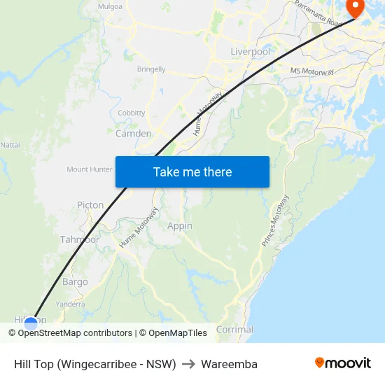 Hill Top (Wingecarribee - NSW) to Wareemba map