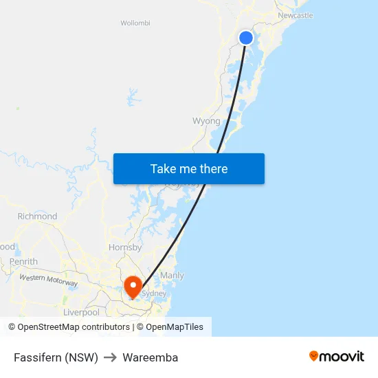 Fassifern (NSW) to Wareemba map