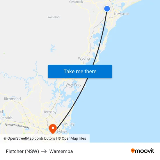 Fletcher (NSW) to Wareemba map