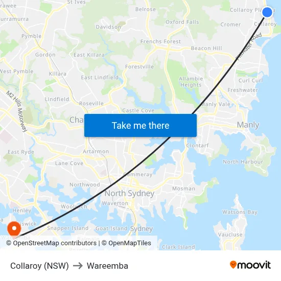 Collaroy (NSW) to Wareemba map