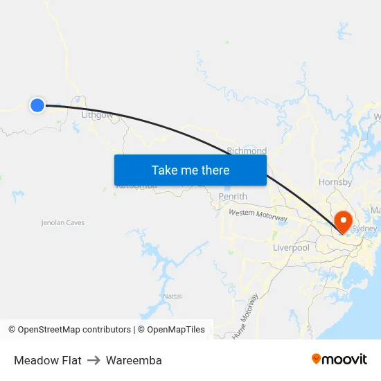 Meadow Flat to Wareemba map