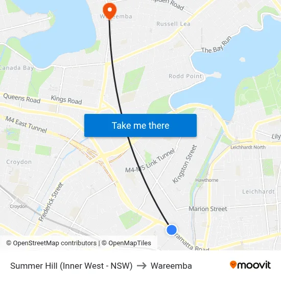 Summer Hill (Inner West - NSW) to Wareemba map