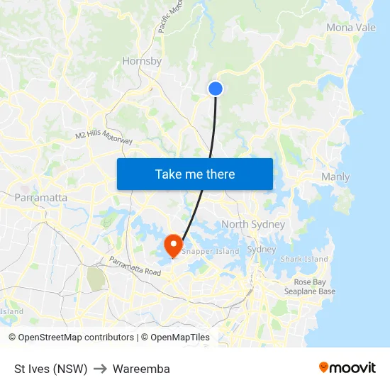 St Ives (NSW) to Wareemba map