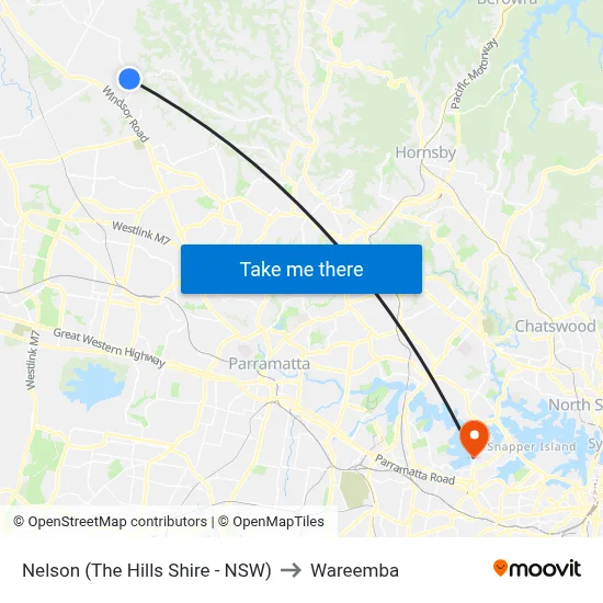 Nelson (The Hills Shire - NSW) to Wareemba map