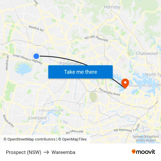 Prospect (NSW) to Wareemba map
