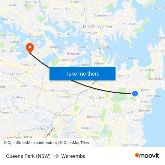 Queens Park (NSW) to Wareemba map