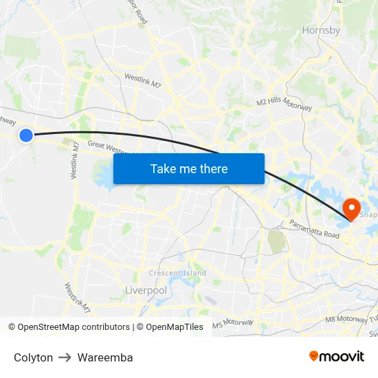 Colyton to Wareemba map