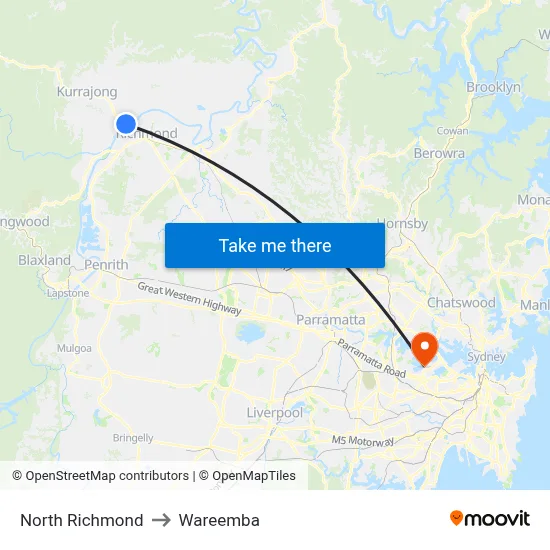 North Richmond to Wareemba map