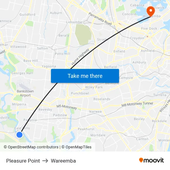 Pleasure Point to Wareemba map