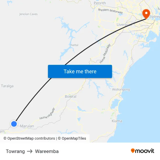 Towrang to Wareemba map