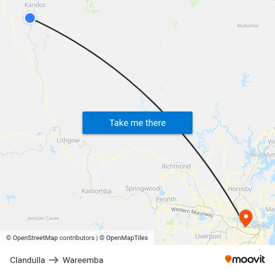 Clandulla to Wareemba map