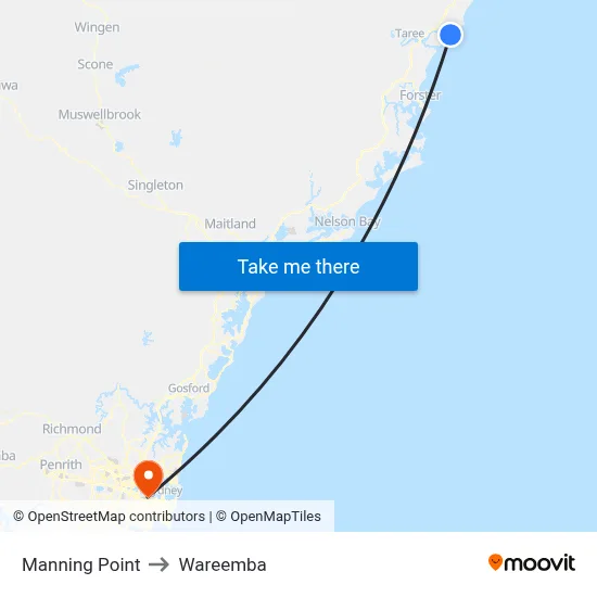Manning Point to Wareemba map