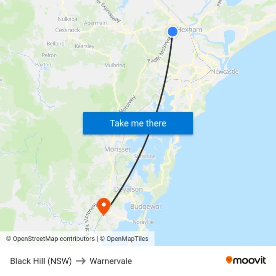 Black Hill (NSW) to Warnervale map