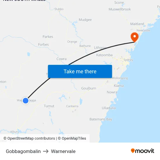 Gobbagombalin to Warnervale map