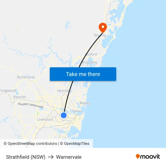 Strathfield (NSW) to Warnervale map