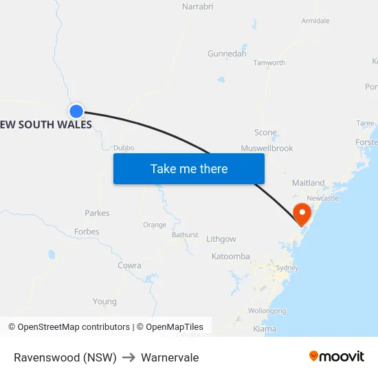 Ravenswood (NSW) to Warnervale map