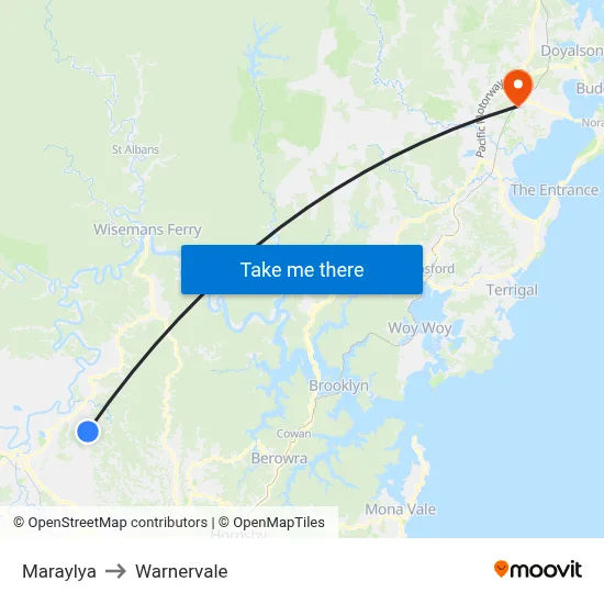 Maraylya to Warnervale map