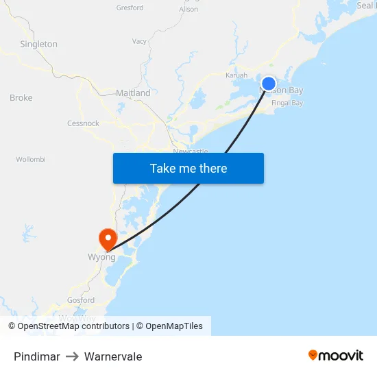 Pindimar to Warnervale map