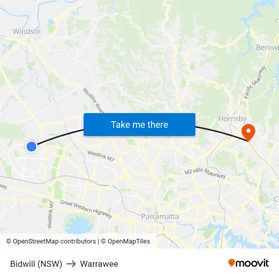 Bidwill (NSW) to Warrawee map